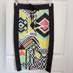 Bongo Y2K Graphic Tribal Pencil Bodycon Skirt